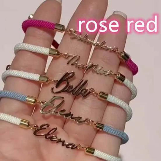 Personalized Colorful Rope Chain Custom Name Bracelet Personalized Adjustable Name Jewelry For Girls 3pcs / Gold