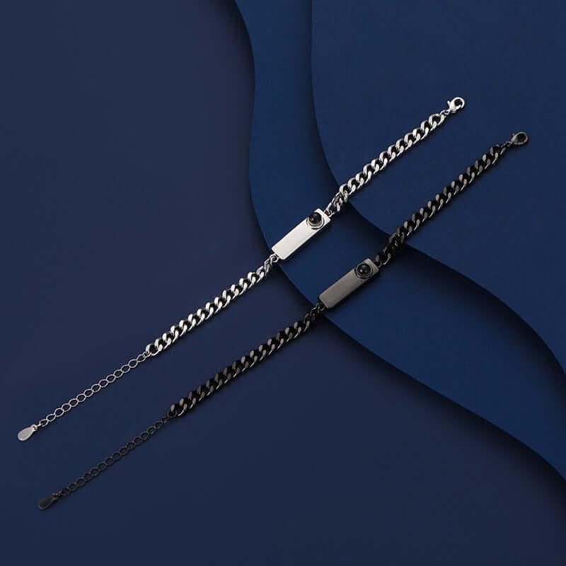 Couple bracelet with 100 different voices I love you engraved high-definition color photo projection bracelet eprolo