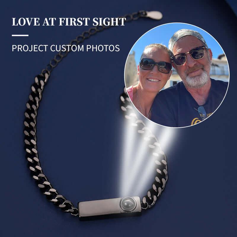 Couple bracelet with 100 different voices I love you engraved high-definition color photo projection bracelet eprolo