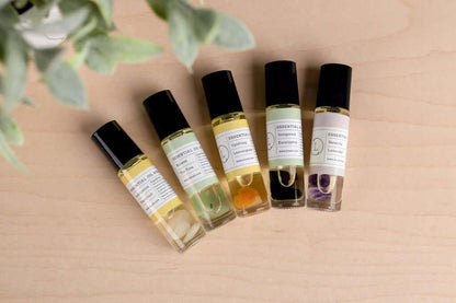 Essential Oils Roll-On with Crystals - set of 5 Yes