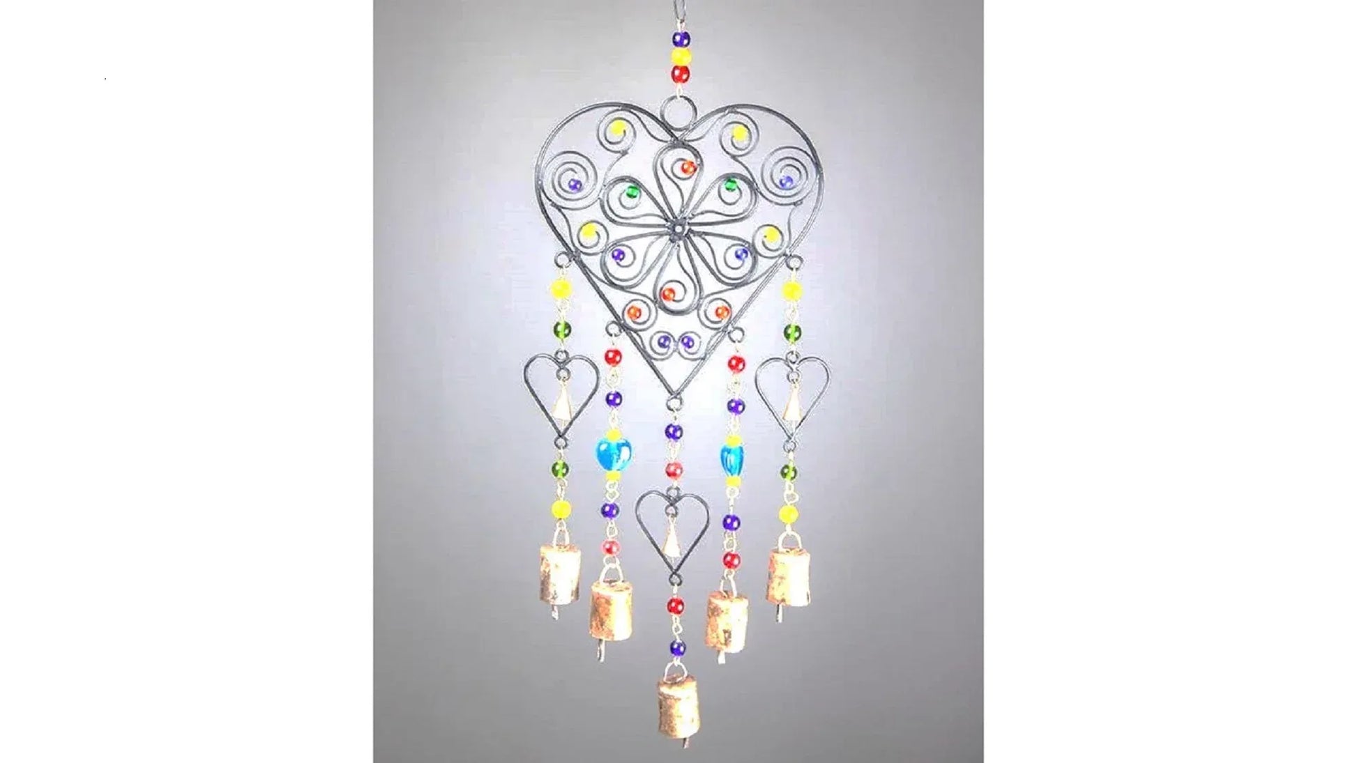 Beaded Heart colored glass chime Default Title