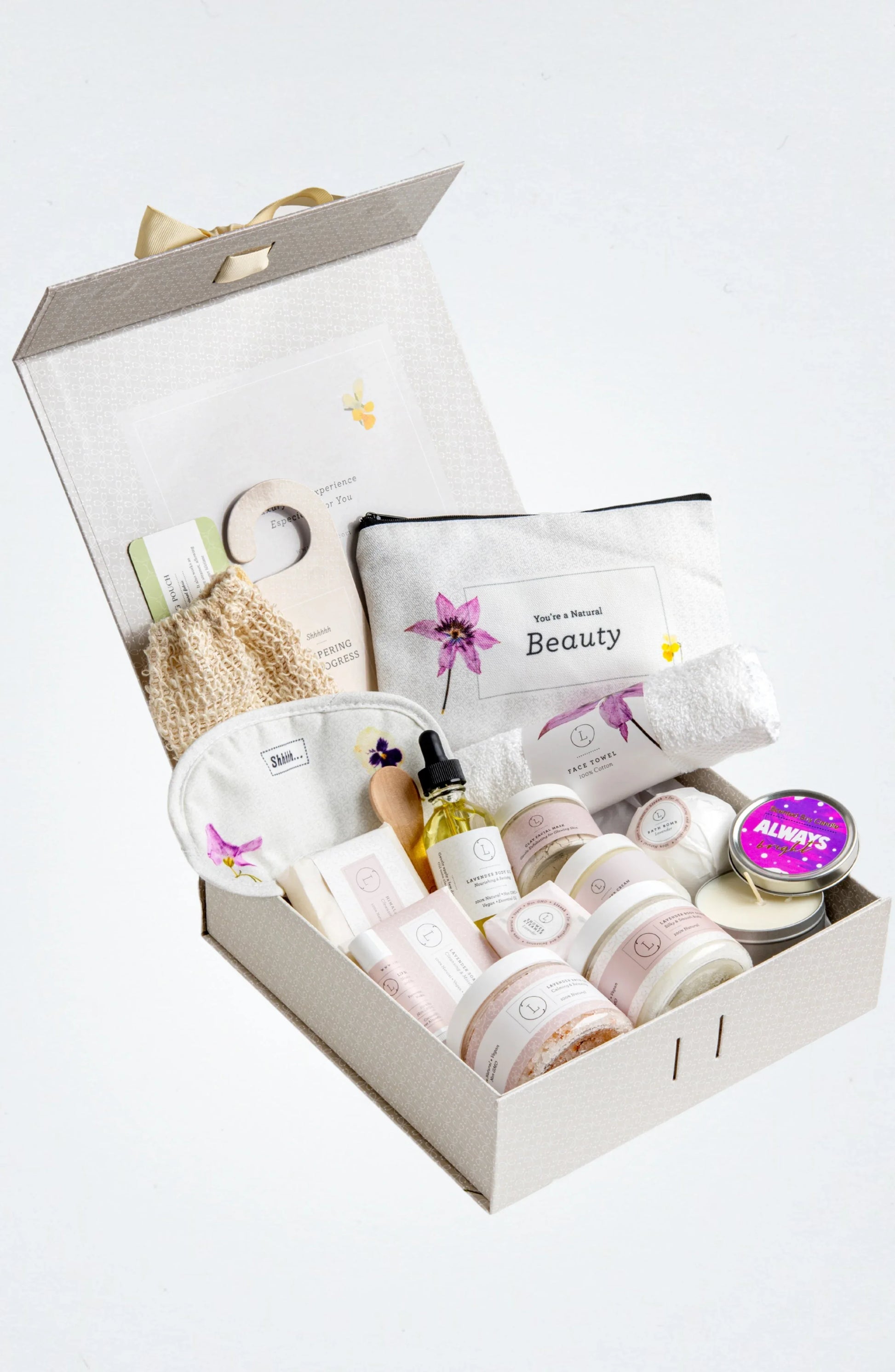 A Special Day Gift, Birthday Gift Basket, Lavender Natural Bath & Body Yes