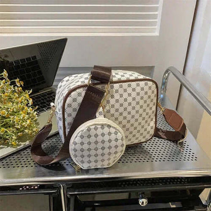 Vintage Pattern Crossbody Bags For Women Shoulder Shell Bag Trend White