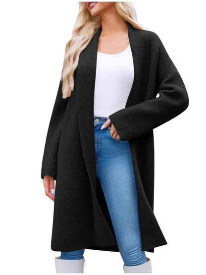 Open Front Longline Coat S / Black