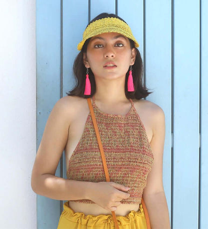 Palm Visor Hat In Turmeric Yellow Turmeric Yellow