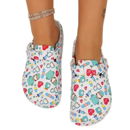 Nurses Shoes Platform EVA Clogs Mules - Lightweight Women Girls Slides 9.5 / White