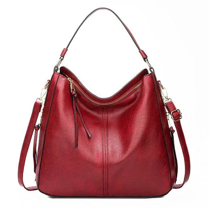 Hobos Zipper Bucket Bags With Adjustable Shoulder-strap Handbags Red
