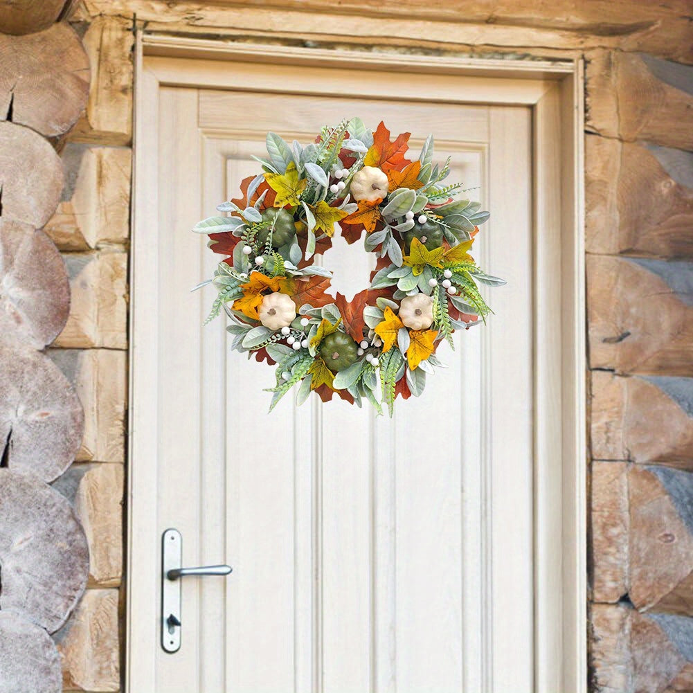 Thanksgiving Wreaths Harvest Festival Pumpkin Maple Leaves