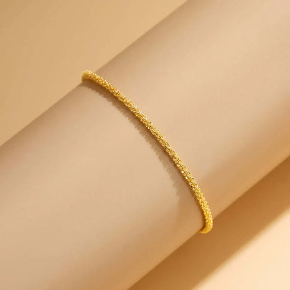 Versatile Sparkling Thin Chain Metal Wind Foot Chain Style Beach Anklet Set 01 Gold 0864