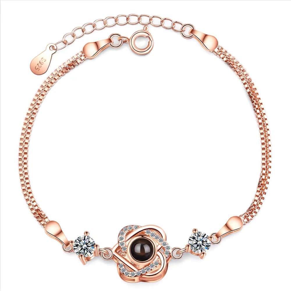 Customized color photo projection s925 pure silver six pointed star bracelet with 100 languages for birthday commemoration eprolo