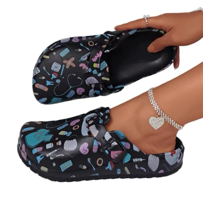 Nurses Shoes Platform EVA Clogs Mules - Lightweight Women Girls Slides 9.5 / White
