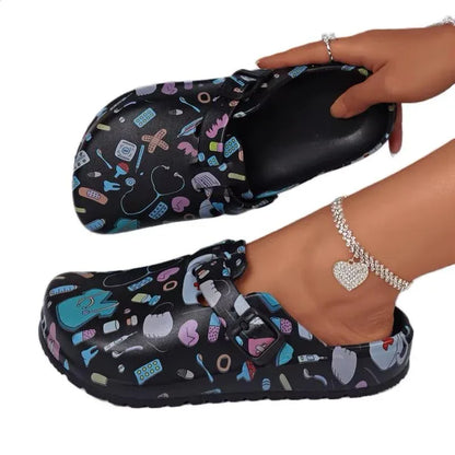 Nurses Shoes Platform EVA Clogs Mules - Lightweight Women Girls Slides 9.5 / White