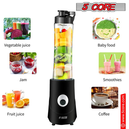 5Core Portable Personal Blender for Kitchen 20Oz Capacity 160W No