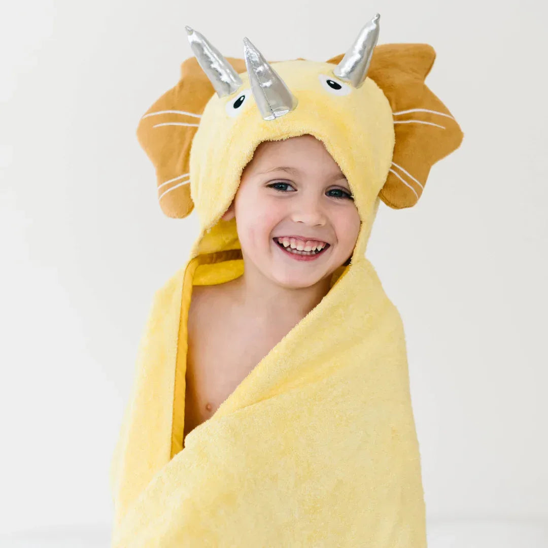 Toddler Hooded Towel Yellow Dinosaur Default Title