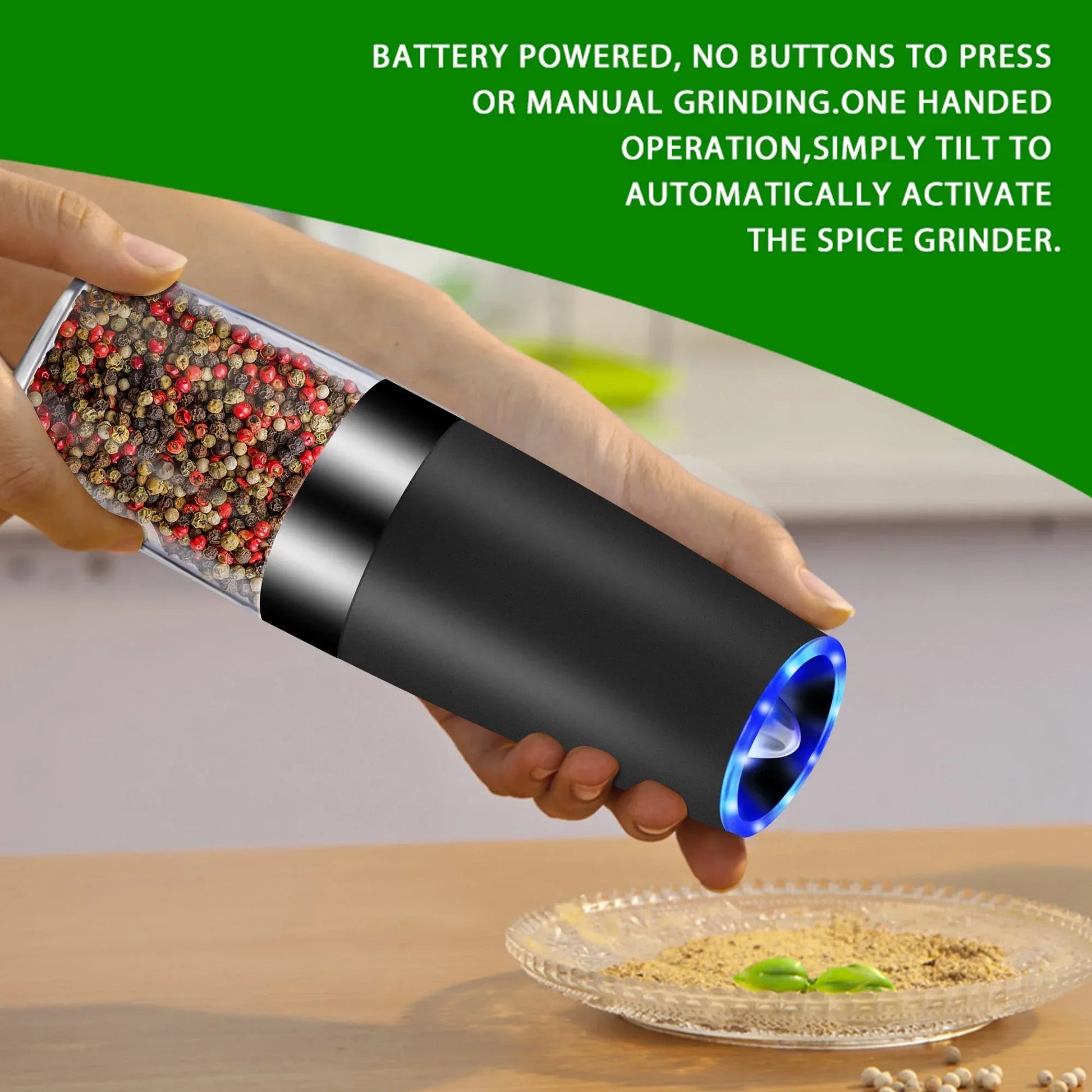 Electric Gravity Sensor Automatic Pepper Grinder Kitchen Tools 1pcs