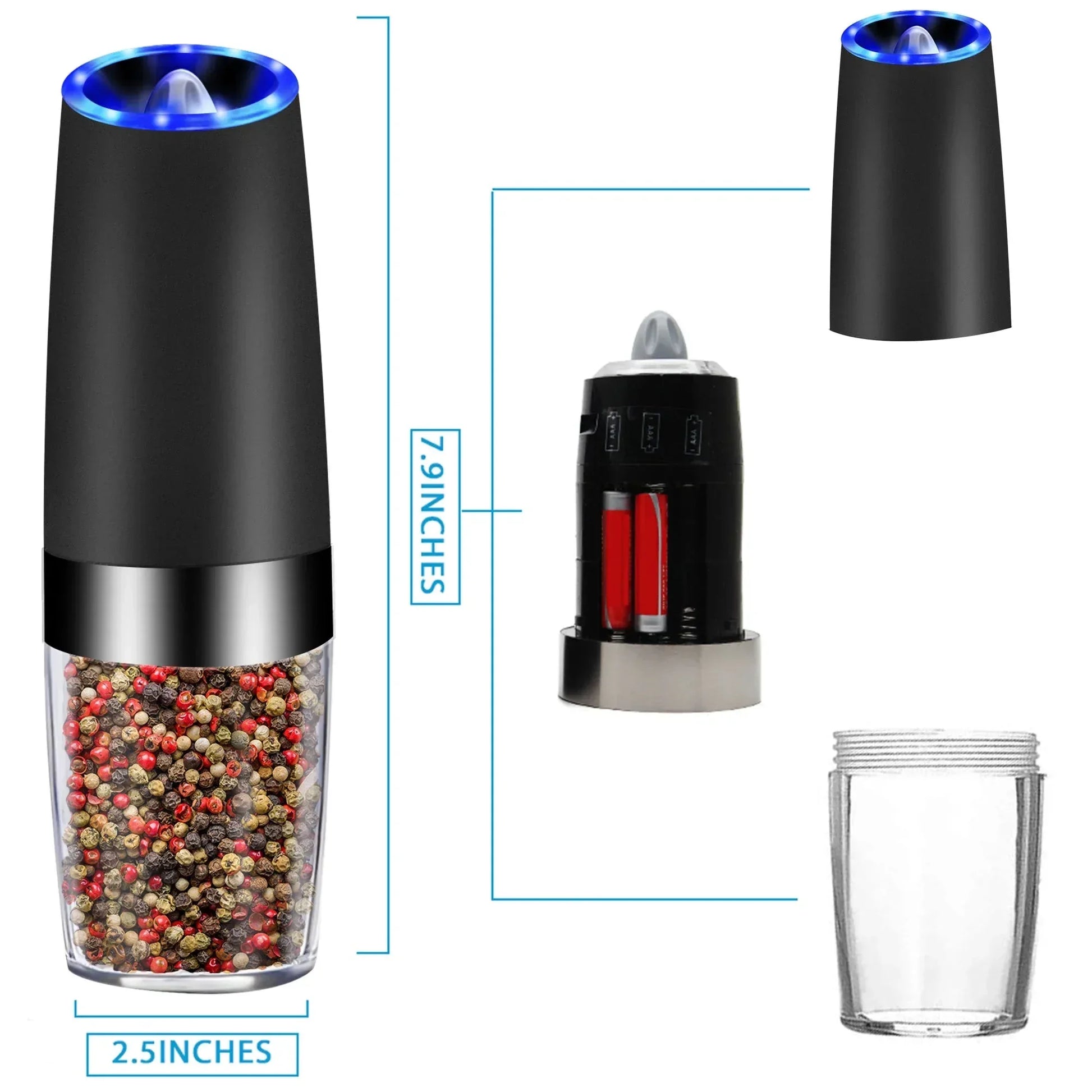 Electric Gravity Sensor Automatic Pepper Grinder Kitchen Tools 1pcs