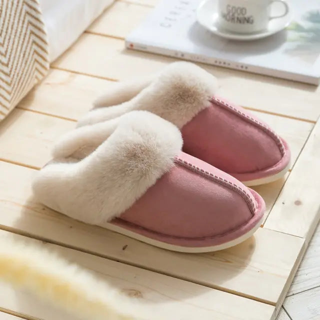 Winter Warm Home Fur Slippers Women