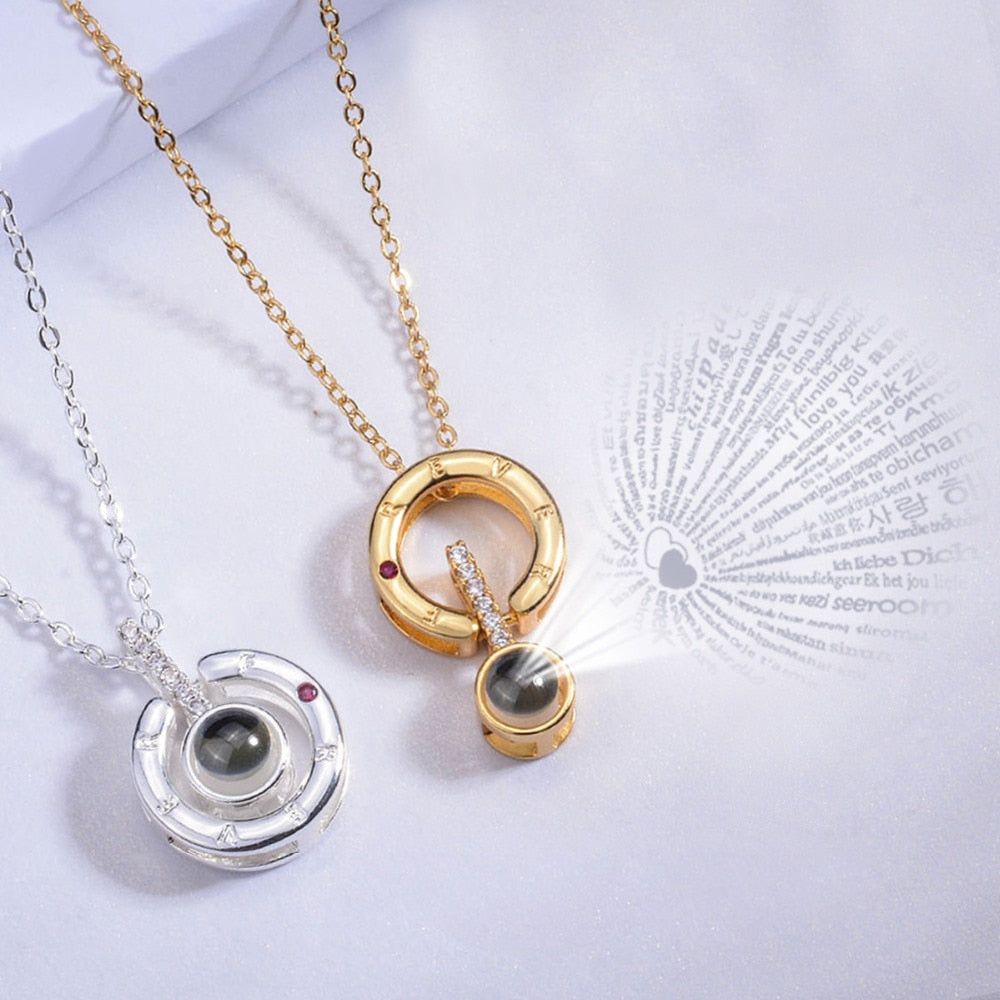I Love You" 100 Languages Projection Necklace
