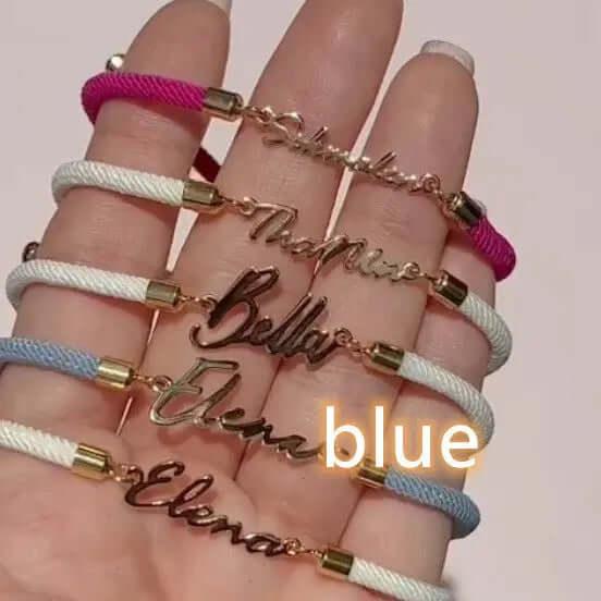 Personalized Colorful Rope Chain Custom Name Bracelet Personalized Adjustable Name Jewelry For Girls 3pcs / Gold