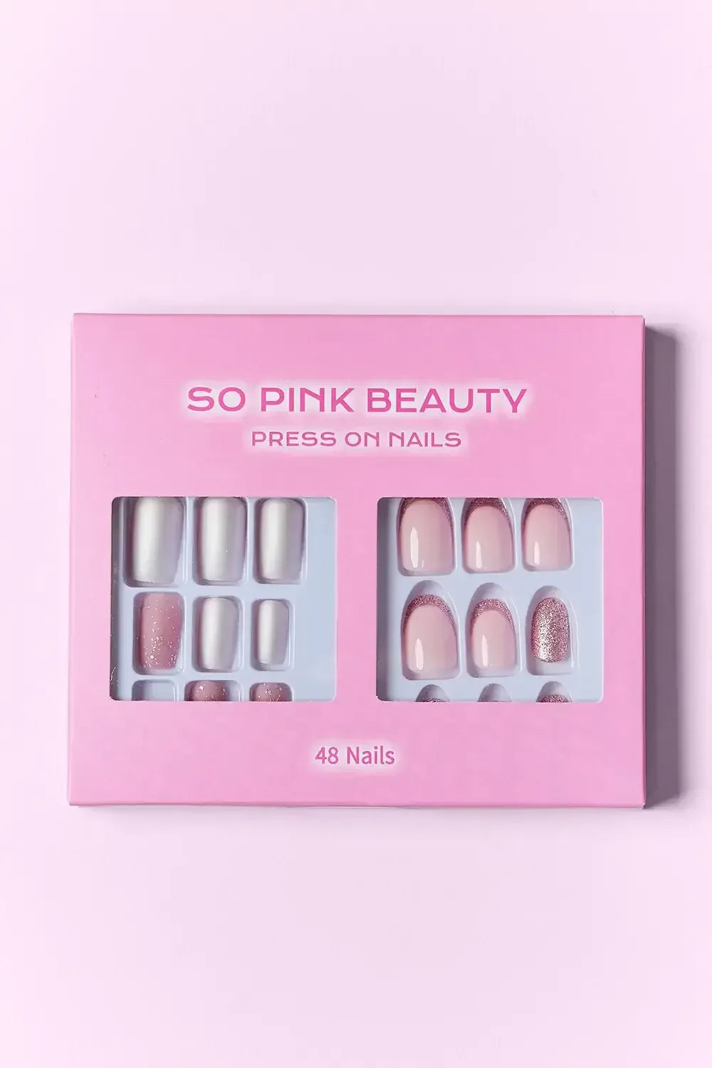 SO PINK BEAUTY Press On Nails 2 Packs Polished Petals / One Size