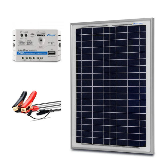 ACOPower 25W Off-grid Solar Kits, 5A charge controller with SAE connector Default Title