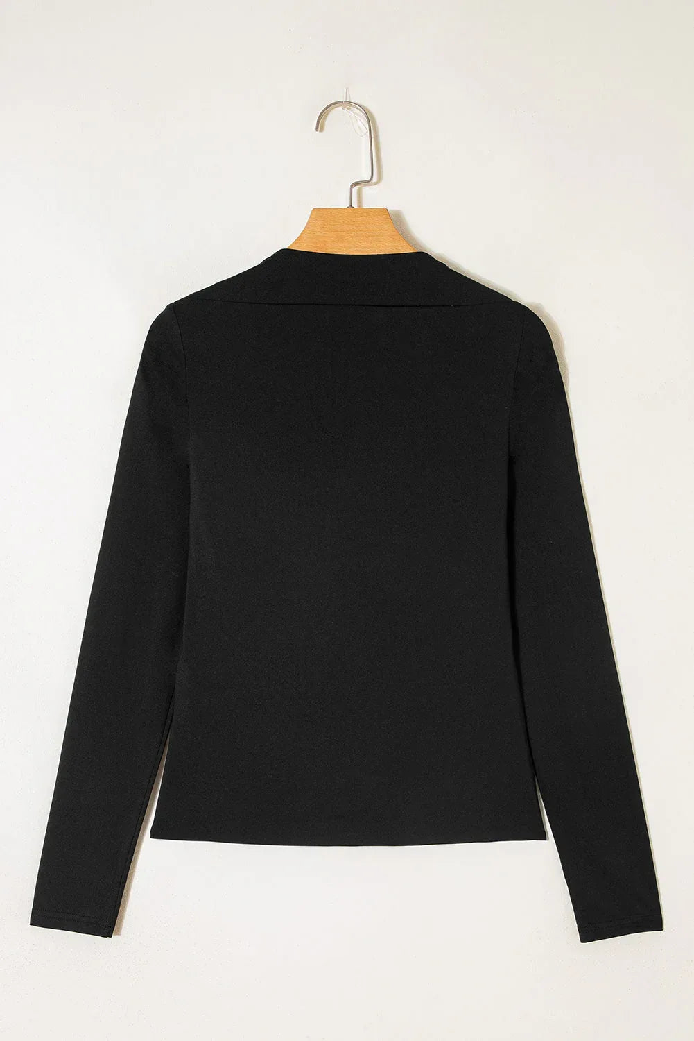 Solid Boat Neck Long Sleeve Top S / Black
