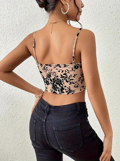 Printed Scoop Neck Cami Pale Blush / S