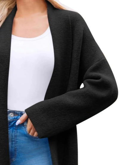 Open Front Longline Coat S / White