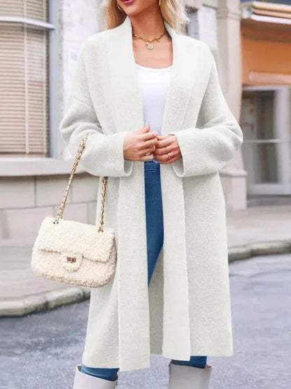 Open Front Longline Coat S / White