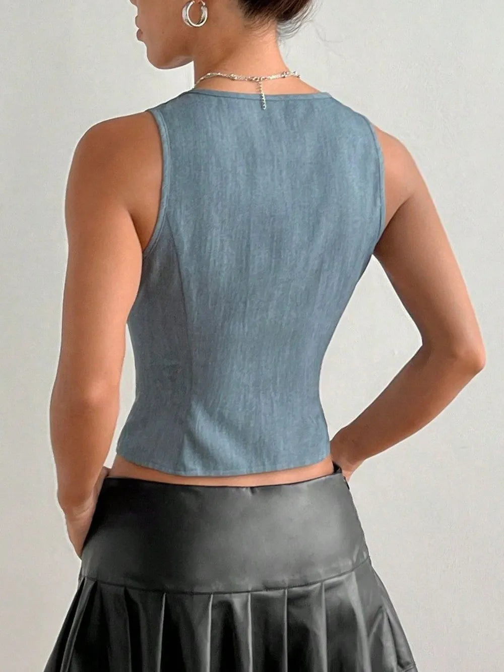 Summer new lace up slim fit top