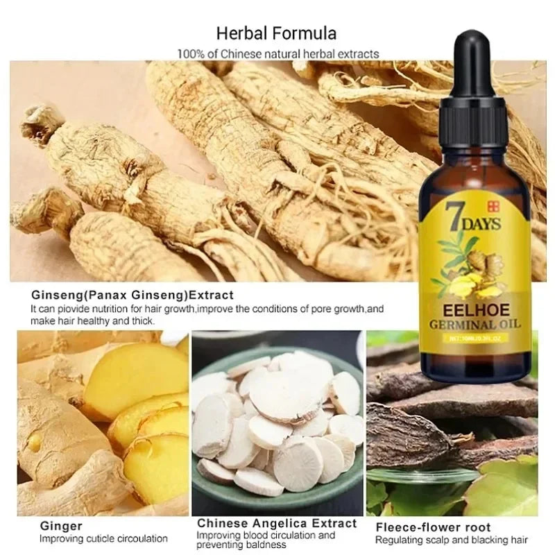 Hair Growth Oil Ginger Growth Hair Treatment Anti Hair Loss Men Women Scalp Treatment Serum