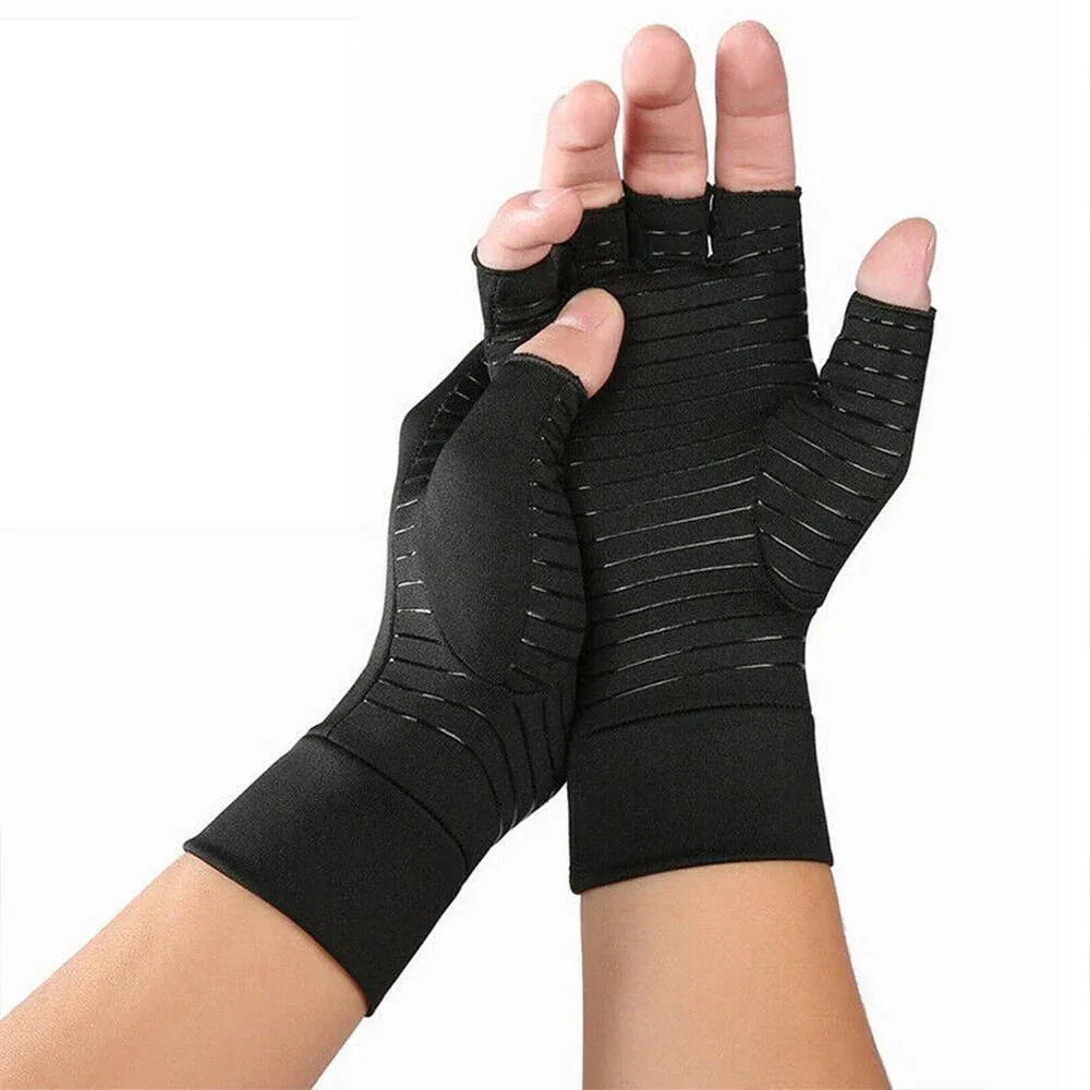 Compression Arthritis Glove Unisex Joint Pain Relief Half Finger Brace S