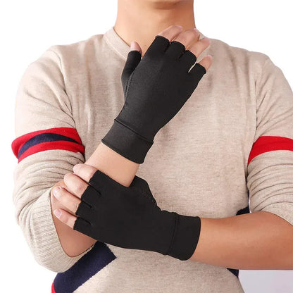 Compression Arthritis Glove Unisex Joint Pain Relief Half Finger Brace S