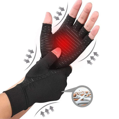 Compression Arthritis Glove Unisex Joint Pain Relief Half Finger Brace S