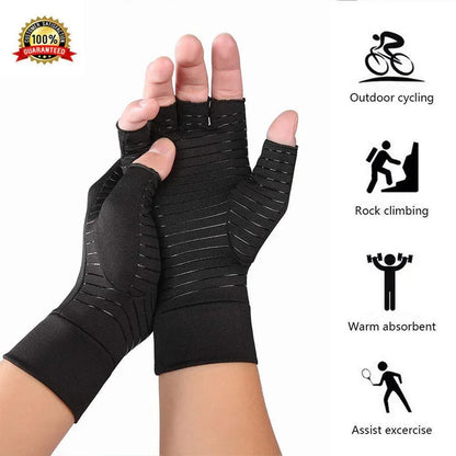 Compression Arthritis Glove Unisex Joint Pain Relief Half Finger Brace S