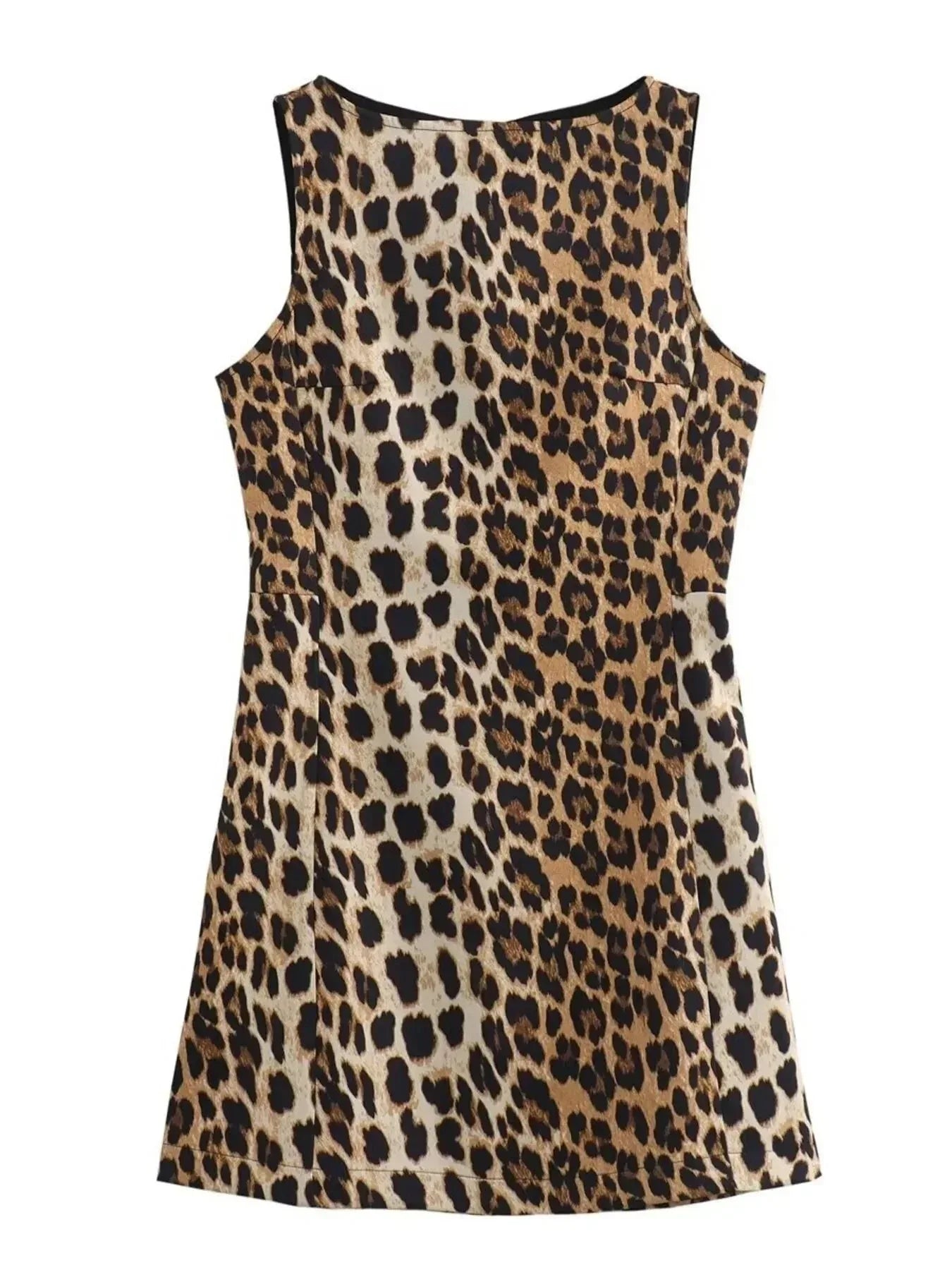 Leopard Print Sleeveless : Mini Dress S / Leopard