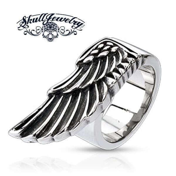 Egyptian Wing Stainless Steel Ring (#360) Size 15