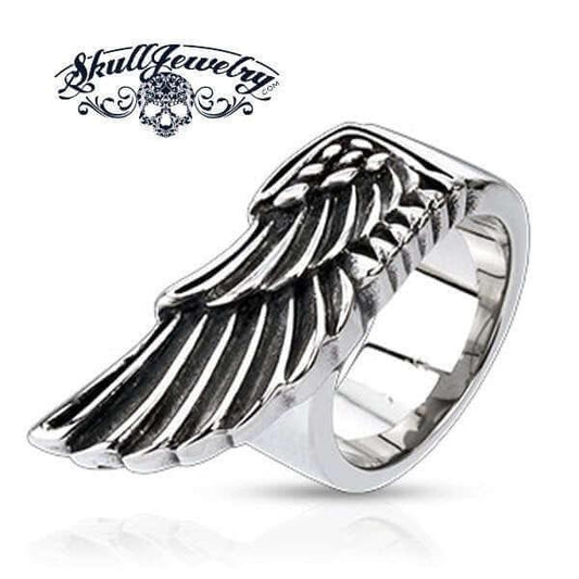 Egyptian Wing Stainless Steel Ring (#360) Size 15