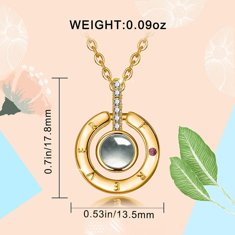 I Love You" 100 Languages Projection Necklace