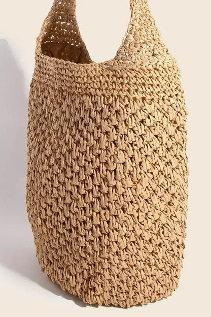 Fame Intricate Braided Hobo Shoulder Bag Camel / One Size