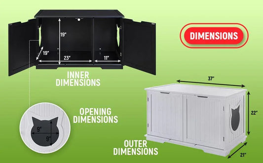 X-Large Cat Washroom Bench Litter Box Enclosure Furniture Box House Brown