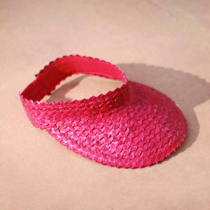 Pandan Visor Hat - Pink Pink