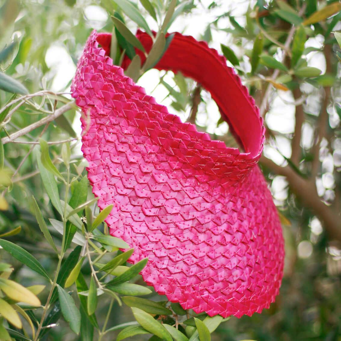 Pandan Visor Hat - Pink Pink