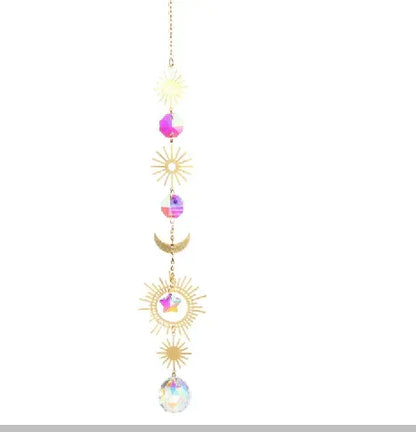 Golden Moon & Star Crystal Sun Catcher C
