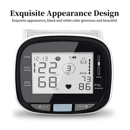 Digital Wrist Blood Pressure Monitor Beat Rate Meter Device Equipment Default Title