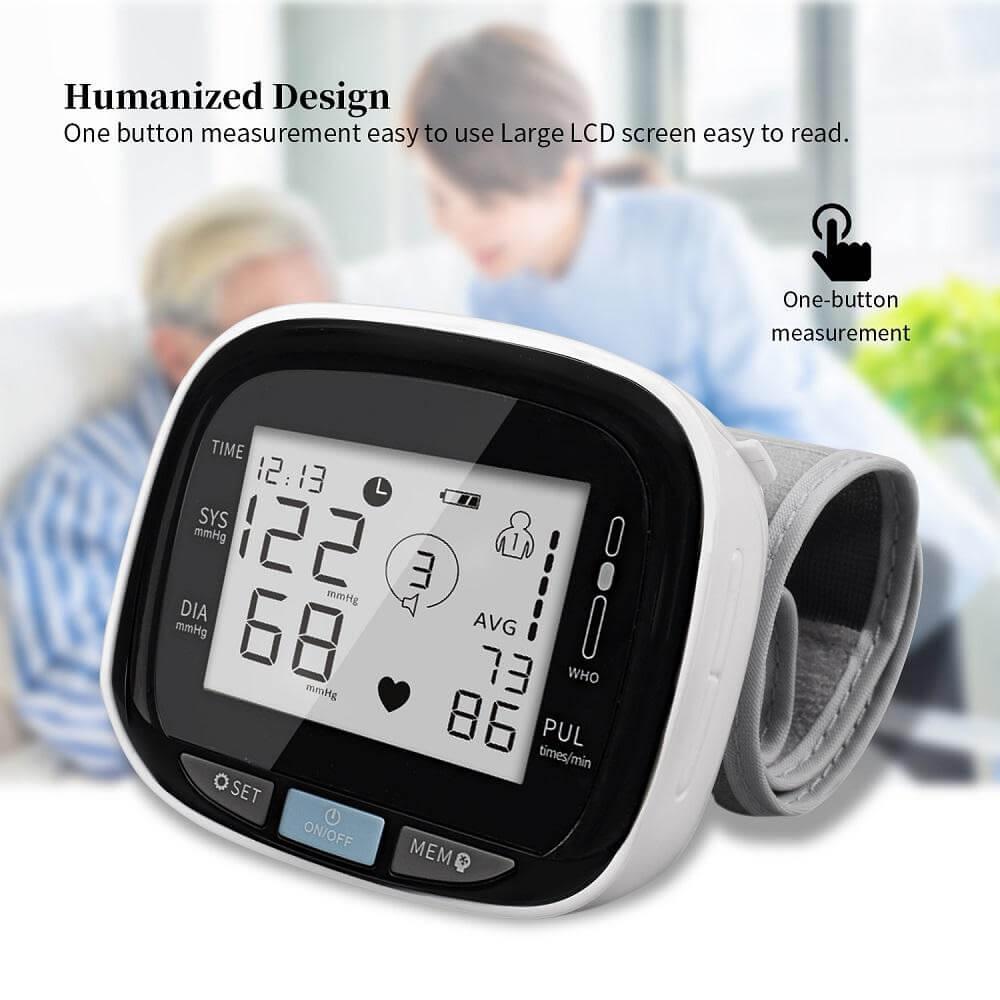 Digital Wrist Blood Pressure Monitor Beat Rate Meter Device Equipment Default Title