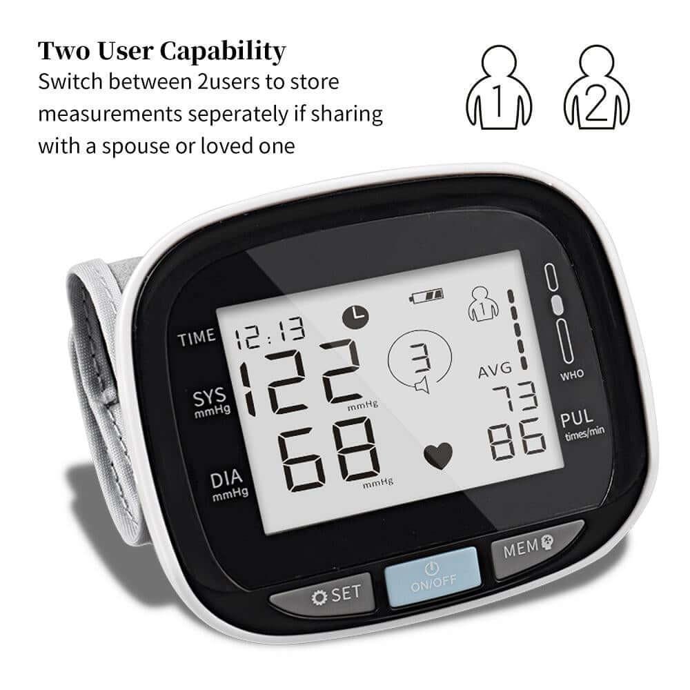 Digital Wrist Blood Pressure Monitor Beat Rate Meter Device Equipment Default Title