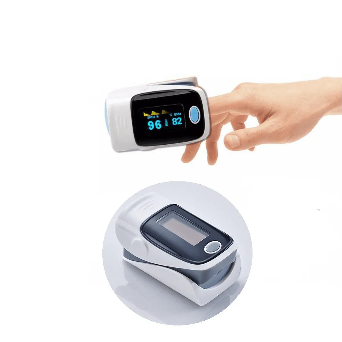 Fingertip Pulse Oximeter And Blood Oxygen Saturation Monitor With LED Display GRAY