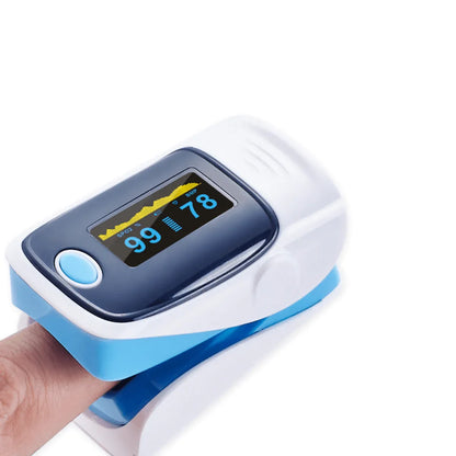 Fingertip Pulse Oximeter And Blood Oxygen Saturation Monitor With LED Display BLUE