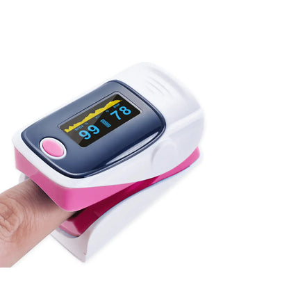 Fingertip Pulse Oximeter And Blood Oxygen Saturation Monitor With LED Display PINK